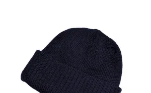 Шапка зимняя трикотажная синяя - фото 2