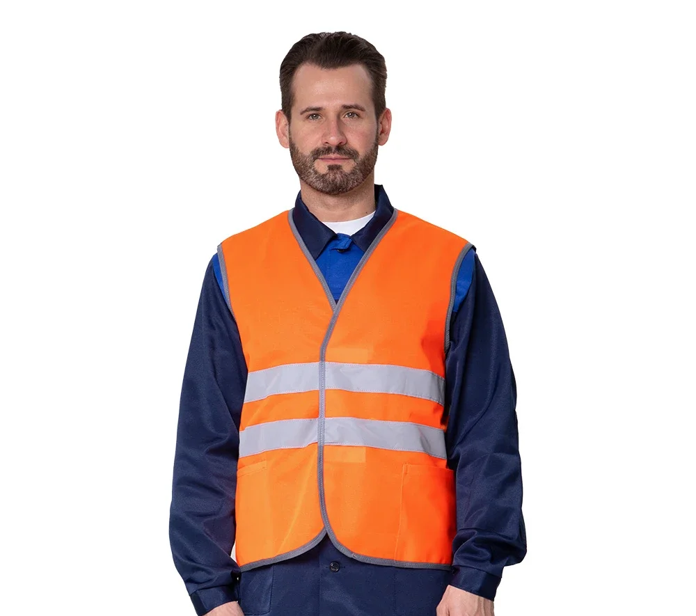 Жилет сигнальный "Спектр Лайт 1" оранжевый с застёжкой на контактной ленте - фото 4