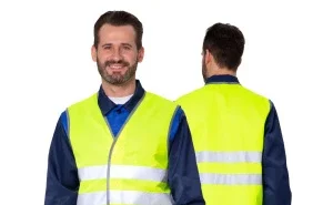 Жилет сигнальный "Спектр Лайт 1П" лимонный на пуговицах для дорожных рабочих - фото 7