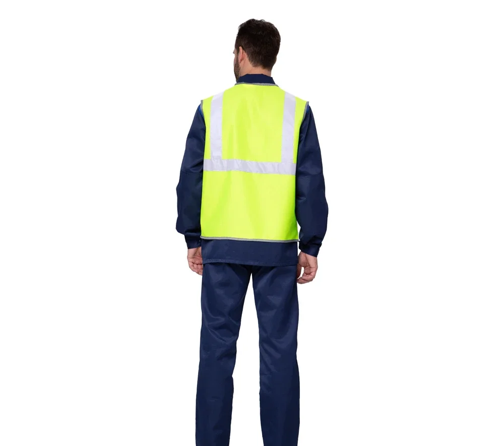 Жилет сигнальный "Спектр Лайт 2П" лимонный на пуговицах с карманами - фото 5
