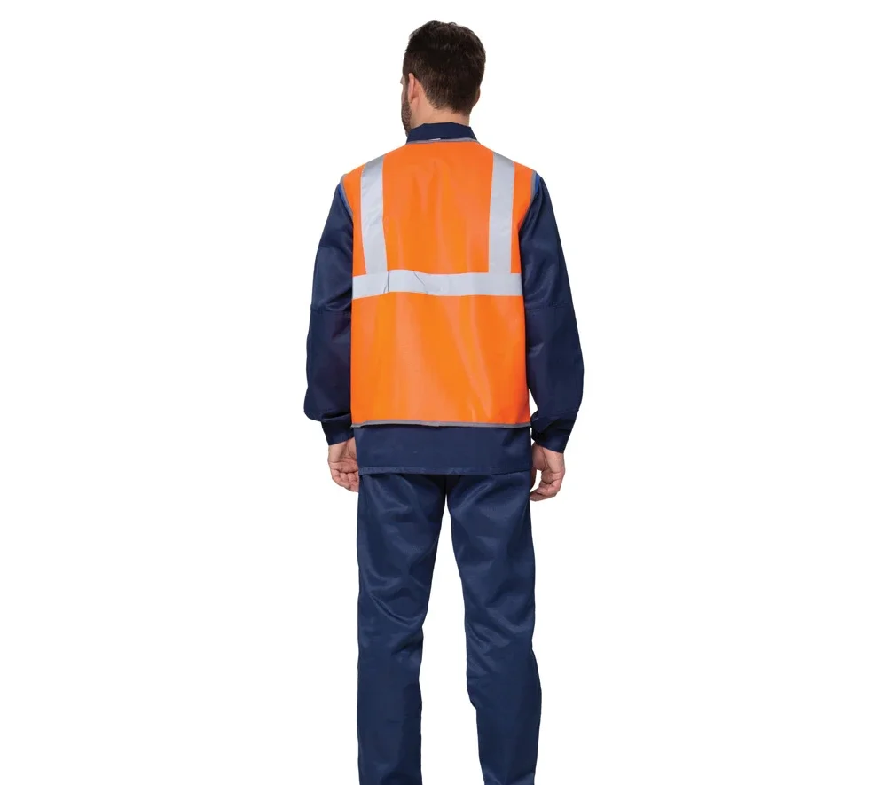 Жилет сигнальный "Спектр Лайт 2П" оранжевый на пуговицах с карманами - фото 3