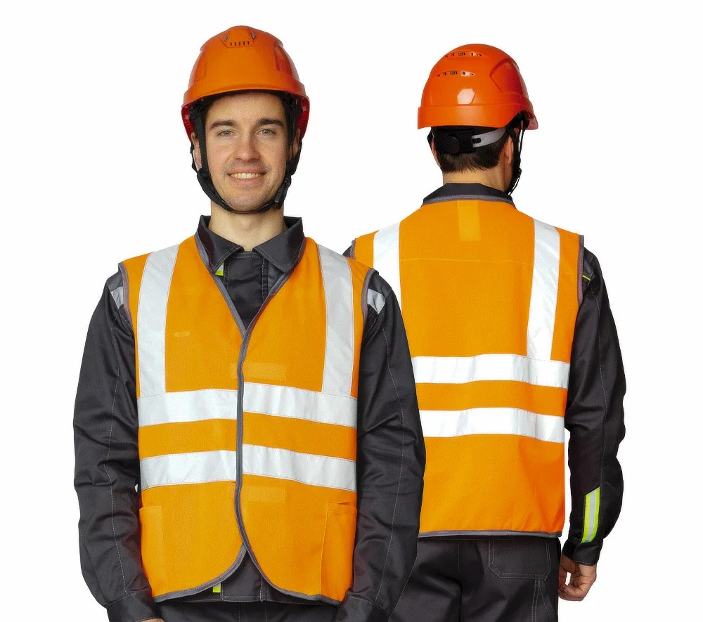 Жилет сигнальный "Спектр Лайт 3" оранжевый на липкой ленте - фото 1