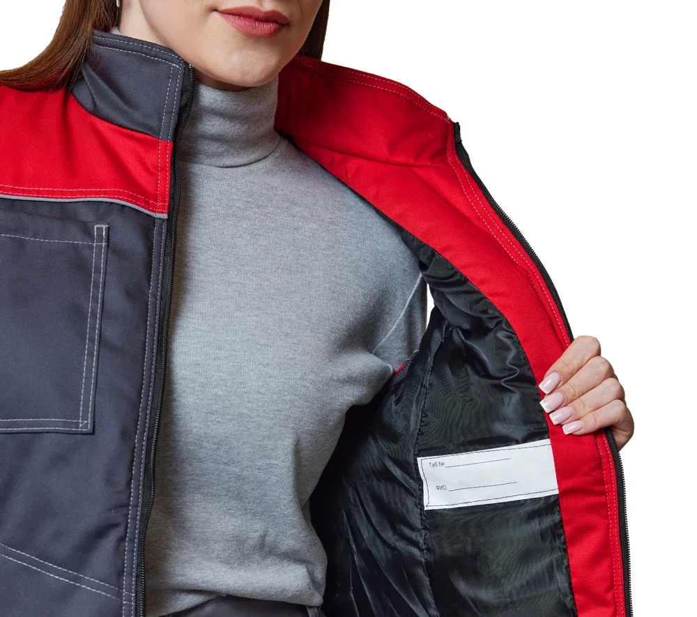 Жилет универсальный утеплённый "Бренд" тёмно-серый/красный - фото 11