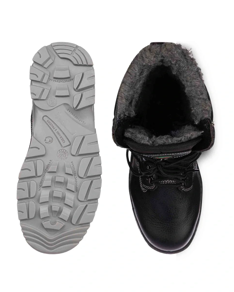 Ботинки кожаные утепленные высокие СТРОИТЕЛЬ ПУ/ТПУ, металлический подносок - фото 6