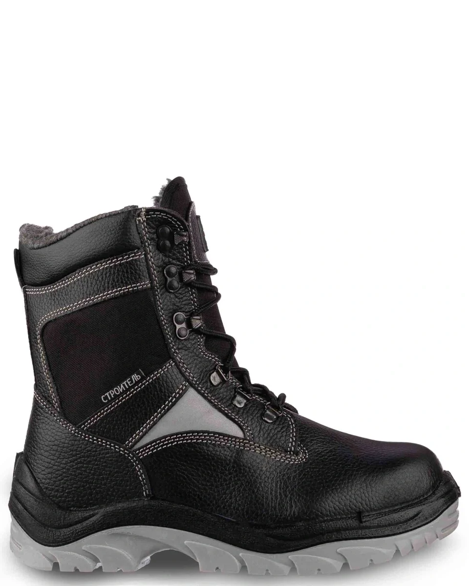 Ботинки кожаные утепленные высокие СТРОИТЕЛЬ ПУ/ТПУ, металлический подносок, антипрокольная стелька - фото 5