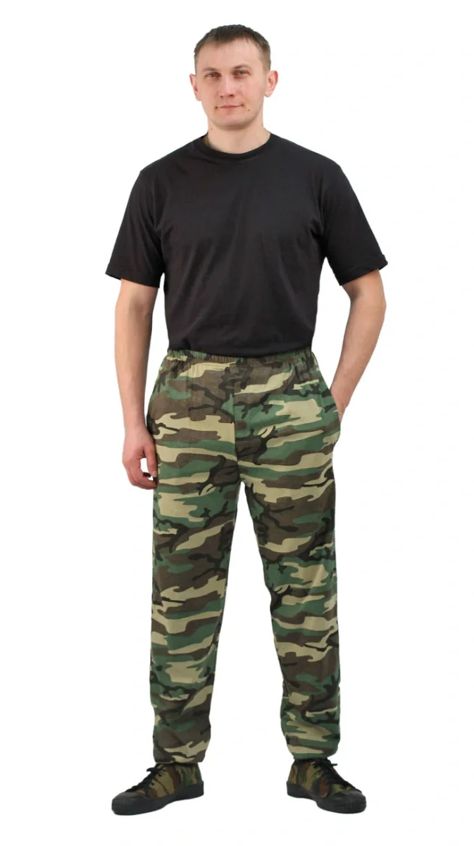 БРЮКИ трикотажные "ТИР" кмф 100% хлопок РАСПРОДАЖА 20% - фото 1