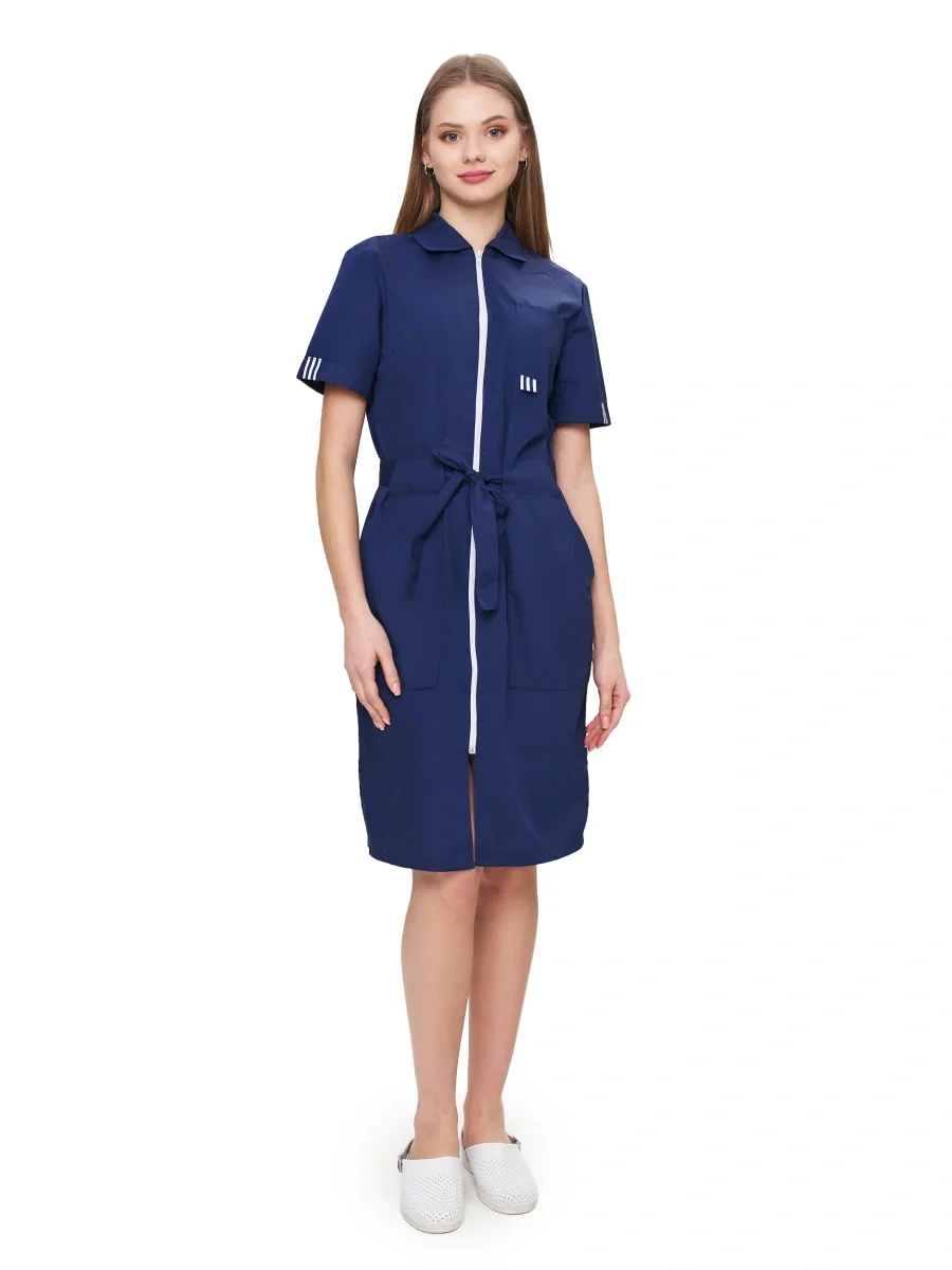 Халат женский "Эра" цвет т.синий - фото 6