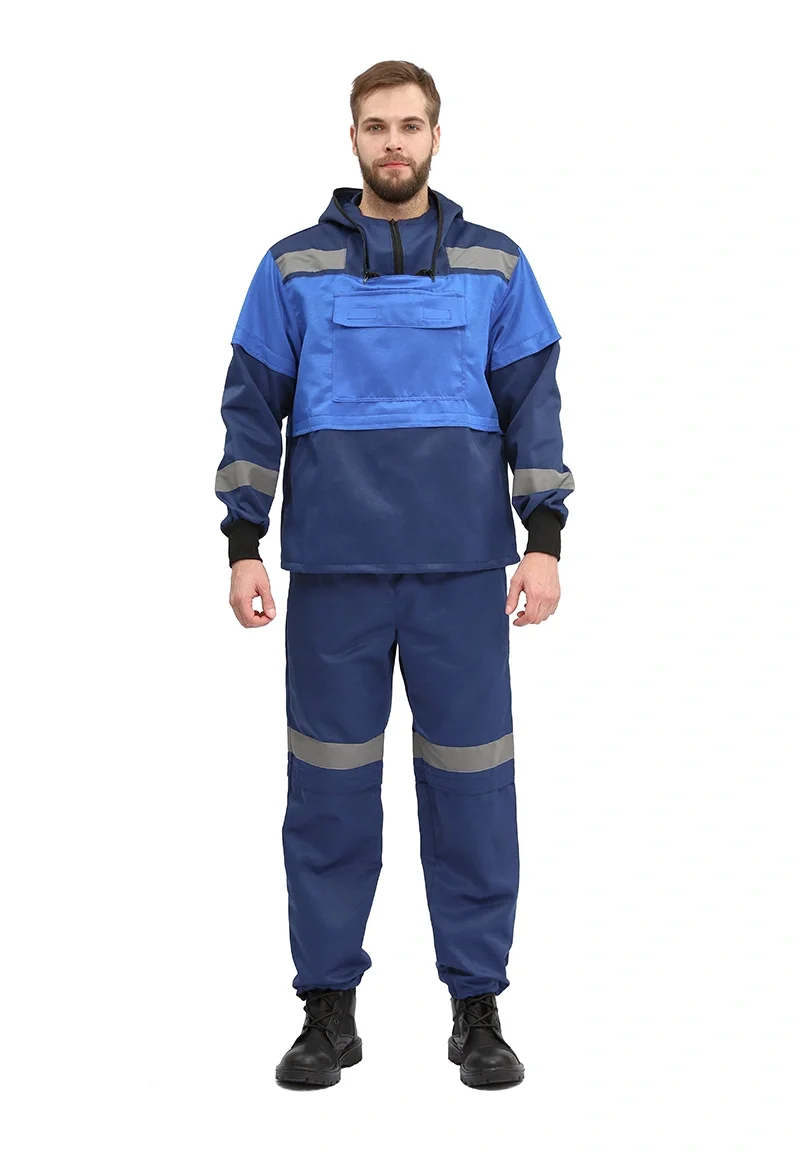Костюм туристический ПРТНЦФ с сеткой, цвет: т.синий/василек, ткань: Грета - фото 2