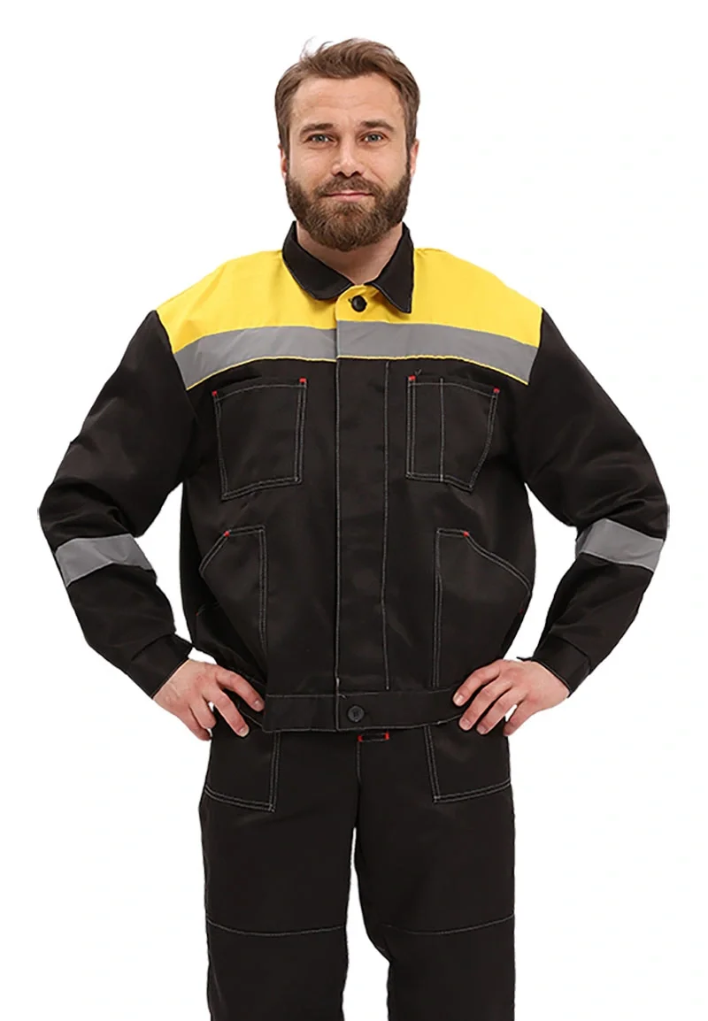 Костюм рабочий "Легион" черный/желтый - фото 1