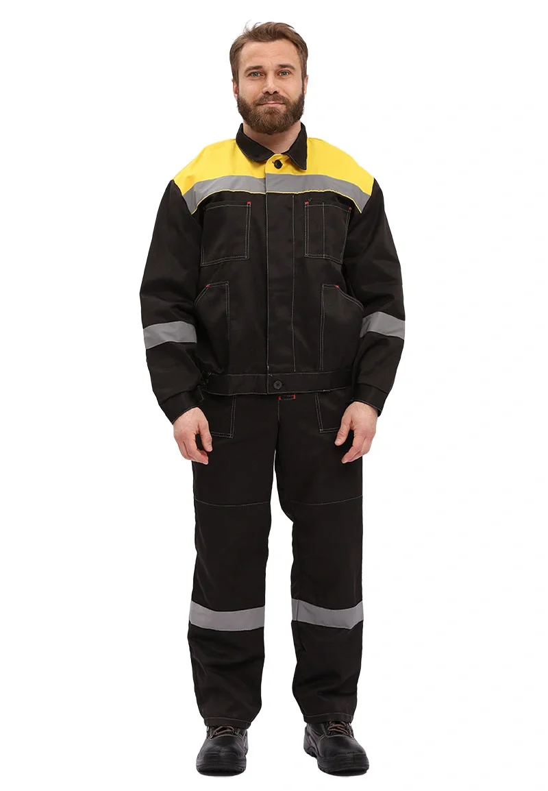 Костюм рабочий "Легион" черный/желтый - фото 2
