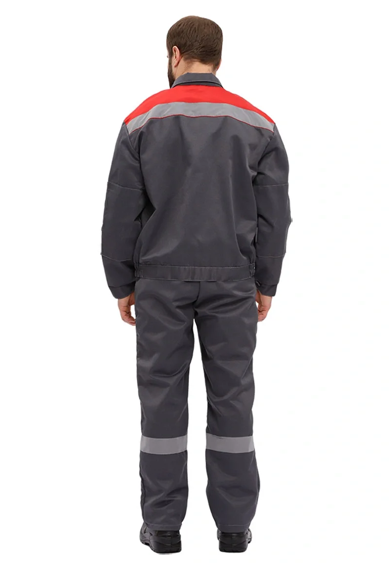 Костюм рабочий "Легион" т.серый/красный - фото 3