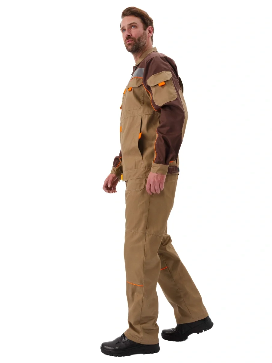 Костюм рабочий "Рольф" бежевый/коричневый - фото 3