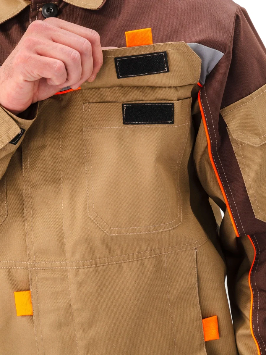 Костюм рабочий "Рольф" бежевый/коричневый - фото 7
