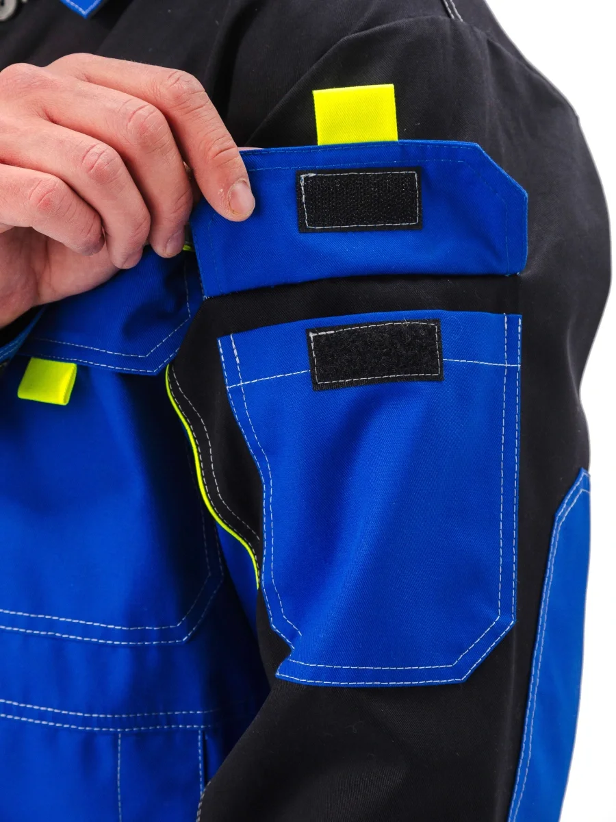 Костюм рабочий "Рольф" василёк/черный/лимон - фото 12