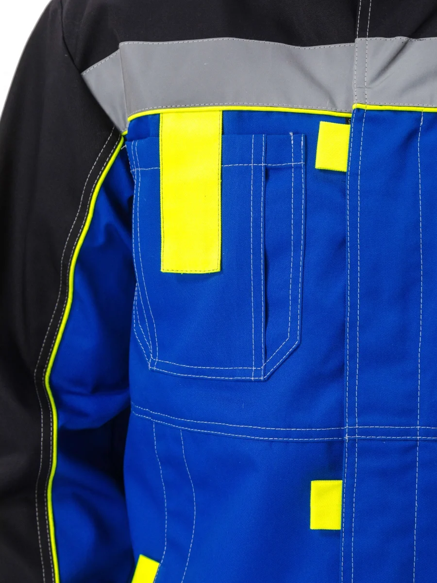 Костюм рабочий "Рольф" василёк/черный/лимон - фото 6