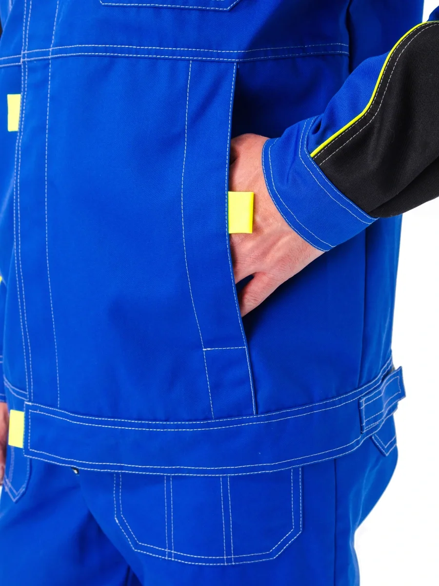 Костюм рабочий "Рольф" василёк/черный/лимон - фото 7