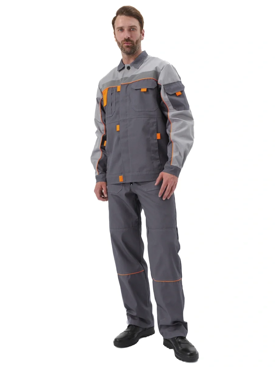Костюм рабочий "Рольф" серый/св.серый - фото 2
