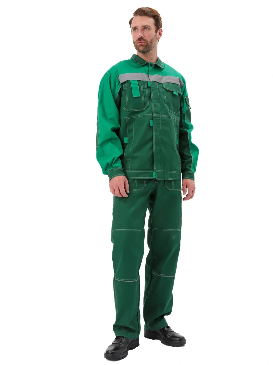 Костюм рабочий "Рольф", цвет т. зеленый/св. зеленый - фото 2
