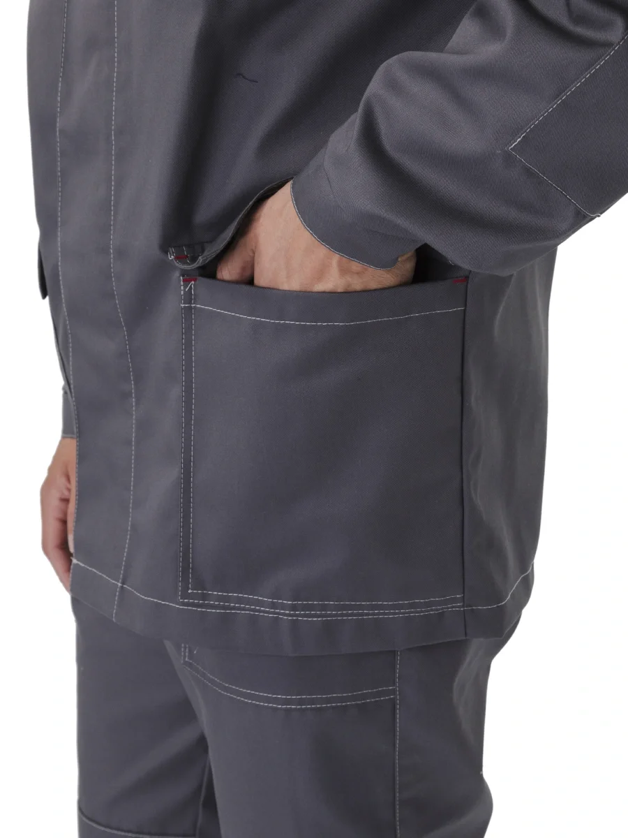 Костюм "УДАРНИК" куртка/брюки Т.СЕРЫЙ/КРАСНЫЙ - фото 5