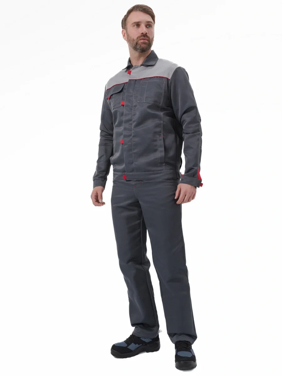 Костюм "ФАВОРИТ" куртка/брюки, цвет: Т.СЕРЫЙ/СВ.СЕРЫЙ - фото 2