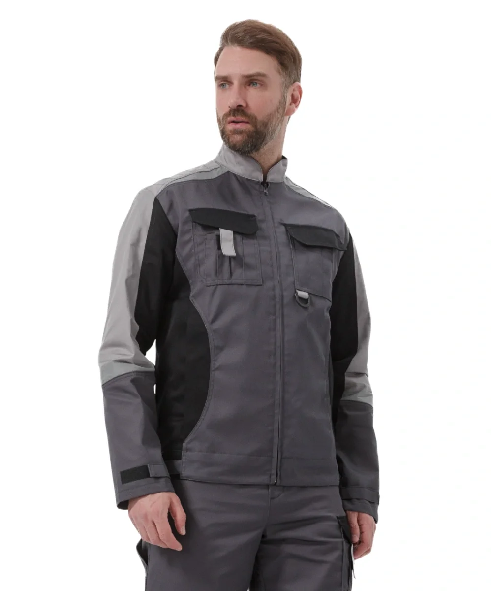 Костюм "МЕГА" куртка/полукомбинезон, цвет: Т.СЕРЫЙ/ЧЕРНЫЙ/СВ.СЕРЫЙ - фото 1