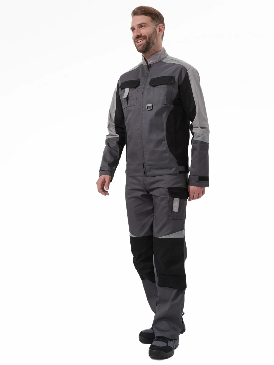 Костюм "МЕГА" куртка/полукомбинезон, цвет: Т.СЕРЫЙ/ЧЕРНЫЙ/СВ.СЕРЫЙ - фото 3