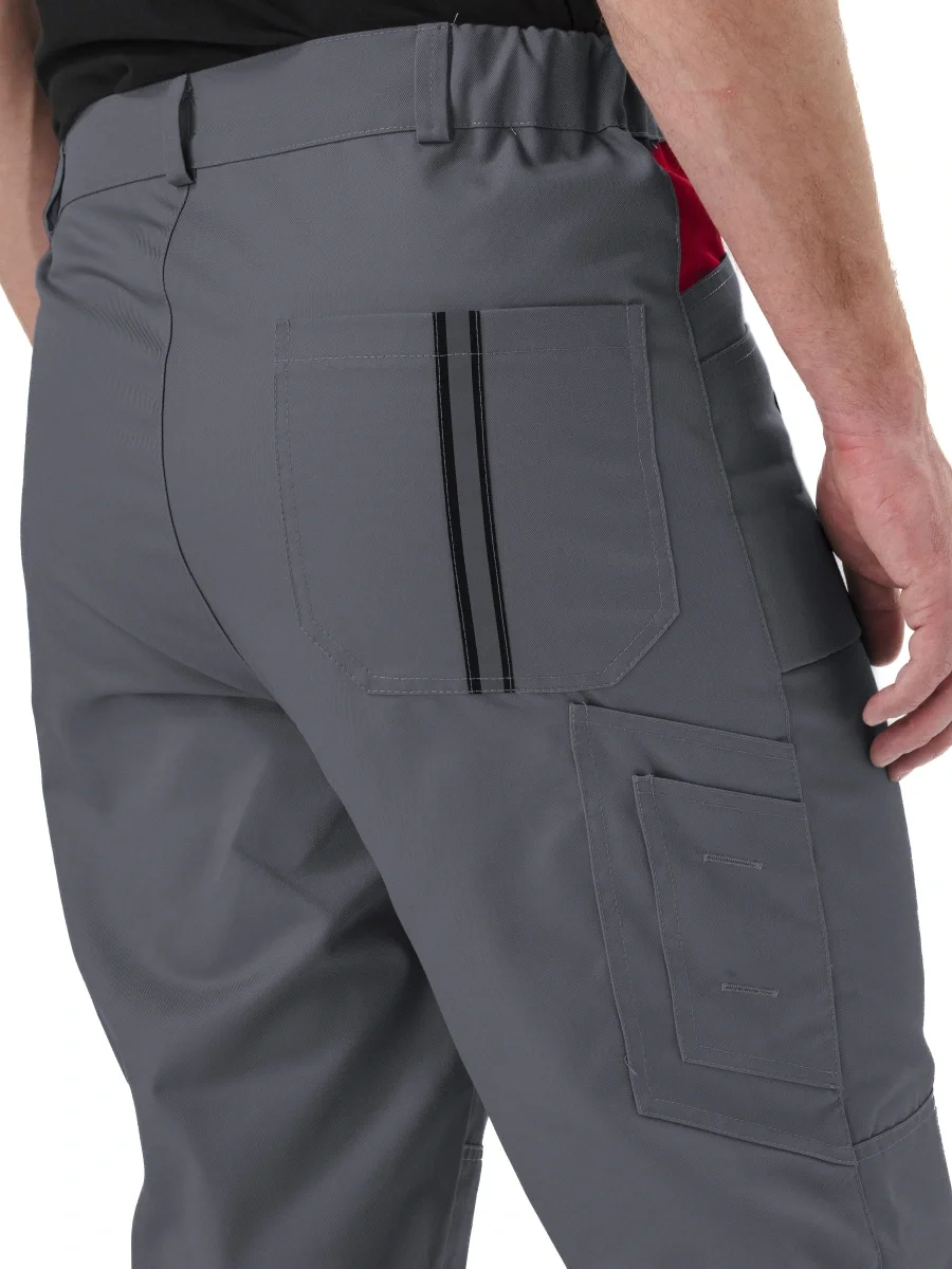 Костюм мужской "Оптимальный" летний с брюками серый/красный - фото 6