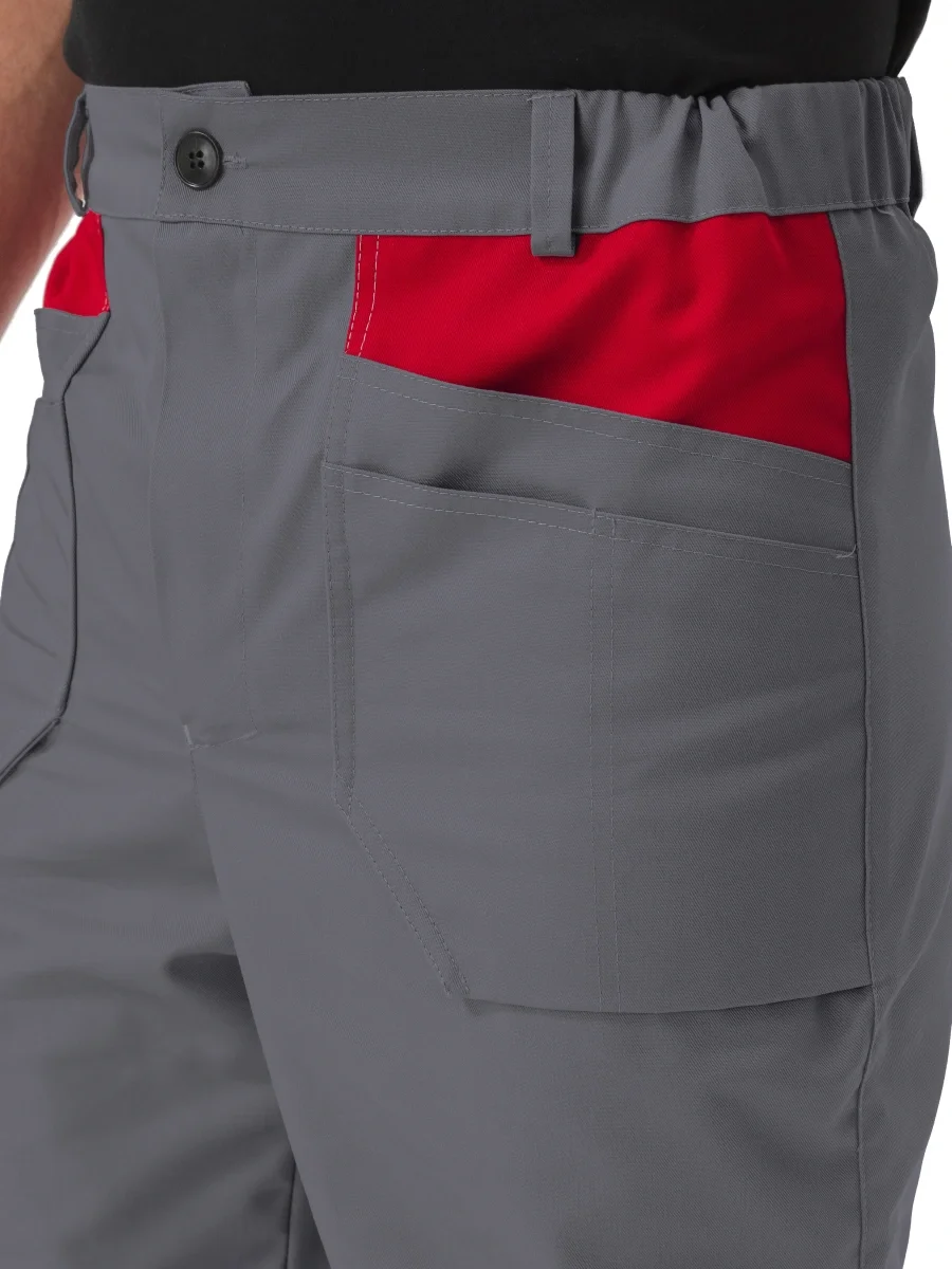 Костюм мужской "Оптимальный" летний с брюками серый/красный - фото 8