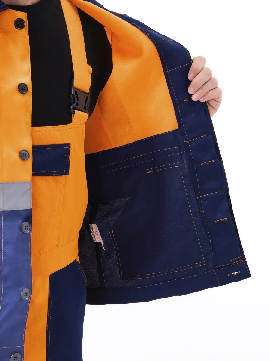 Костюм летний сигнальный Скандин куртка/полукомб. оранжевый/т.синий - фото 13
