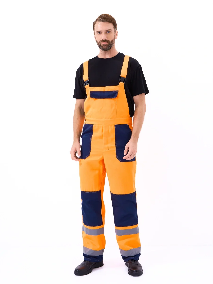 Костюм летний сигнальный Скандин куртка/полукомб. оранжевый/т.синий - фото 14