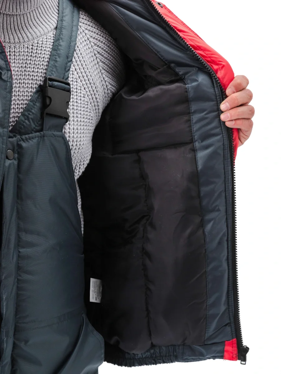 Костюм зимний "СТИМ" куртка/полукомб. цвет: т.серый/красный - фото 11