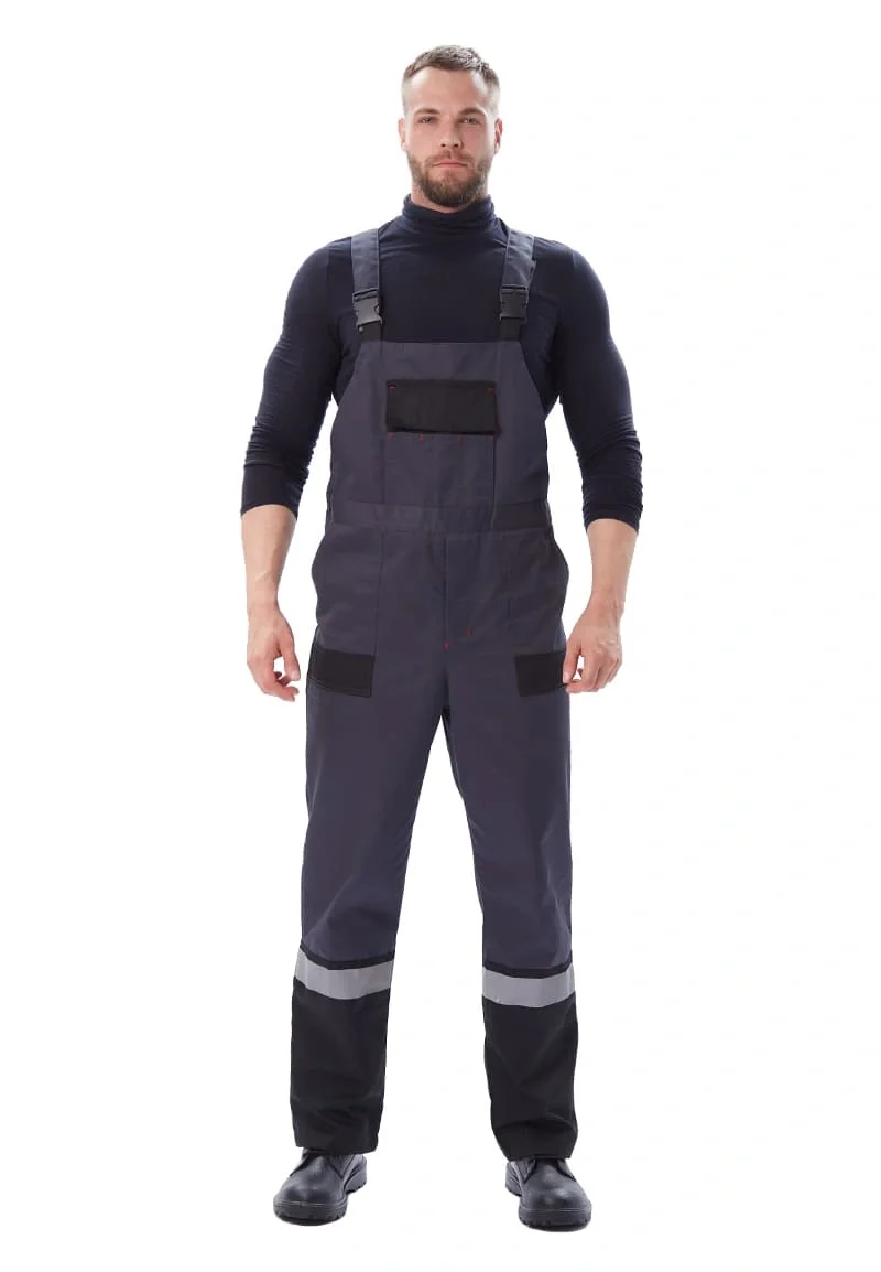 Костюм мужской "Виватный" летний с полукомбинезоном т.серый/черный/красный - фото 4