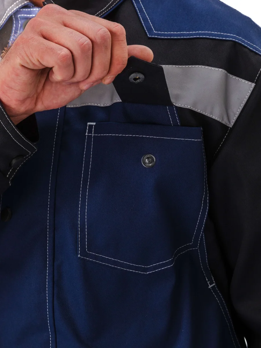 Костюм мужской "Волгарь" летний с брюками т.синий/черный - фото 10