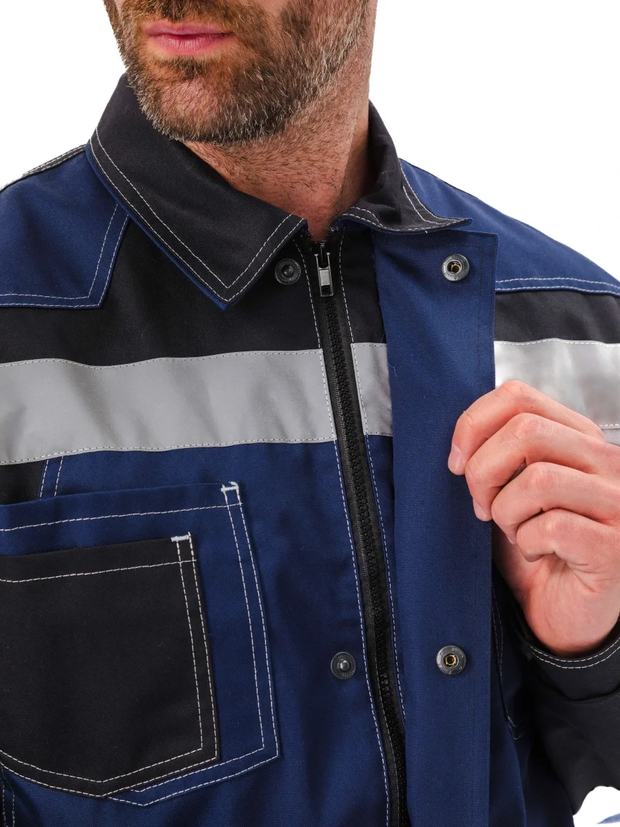 Костюм мужской "Волгарь" летний с брюками т.синий/черный - фото 11