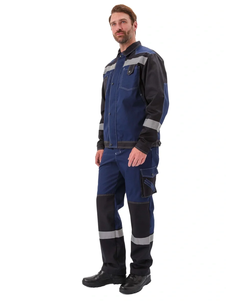 Костюм мужской "Волгарь" летний с брюками т.синий/черный - фото 3