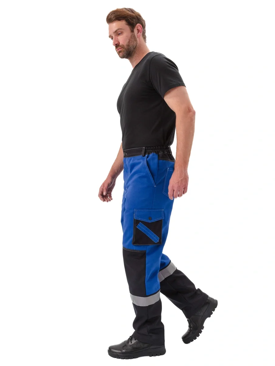 Костюм мужской "Волгарь" летний с брюками василек/черный - фото 5