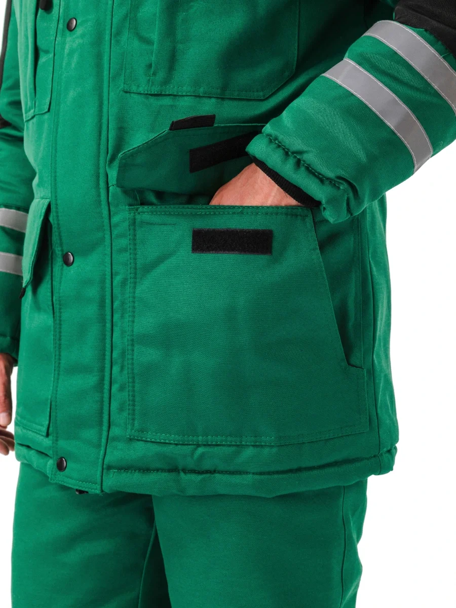 Костюм зимний "ЗИМНИК" куртка/брюки, цвет: т.зеленый/черный - фото 6