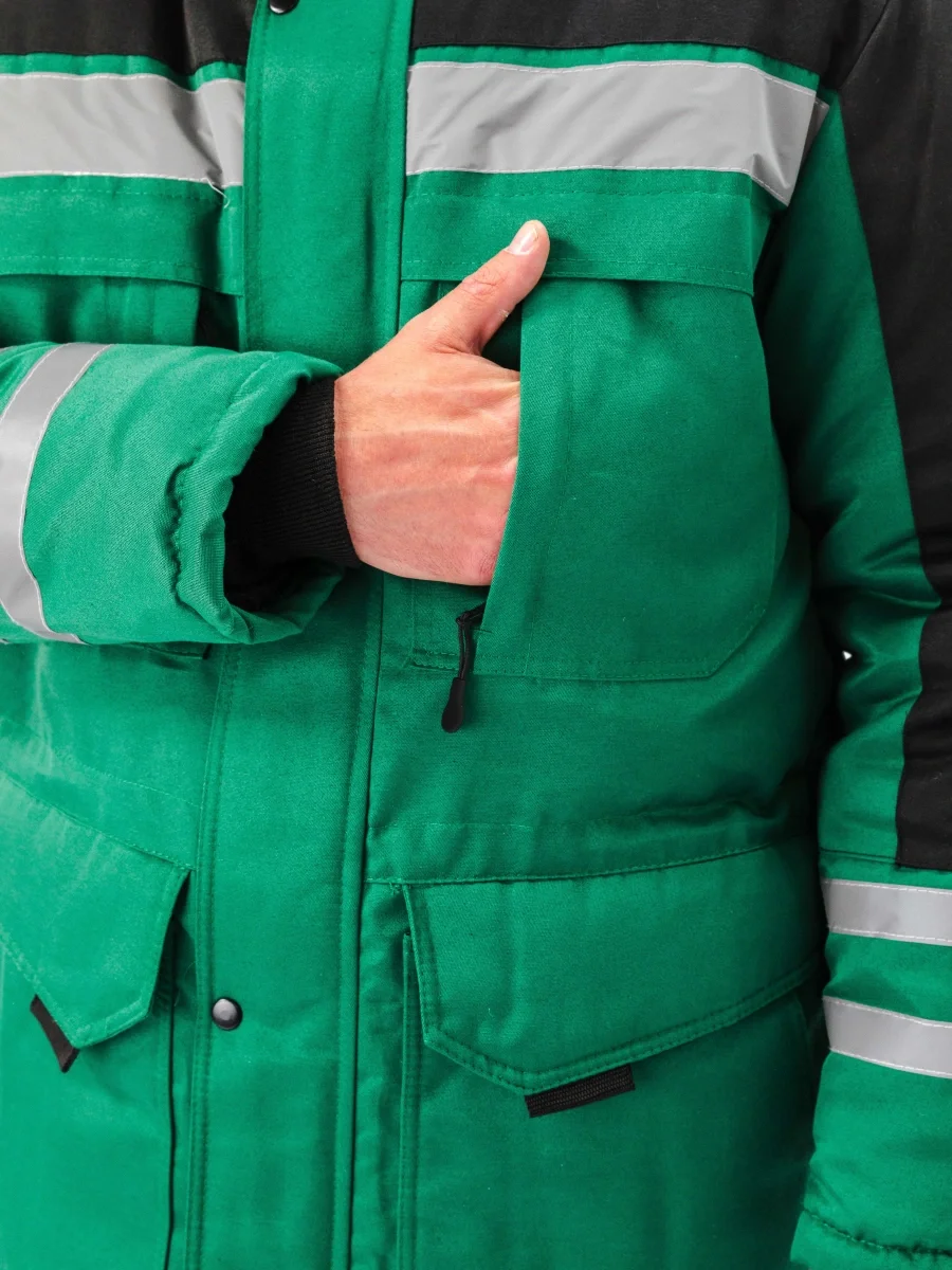 Костюм зимний "ЗИМНИК" куртка/брюки, цвет: т.зеленый/черный - фото 7