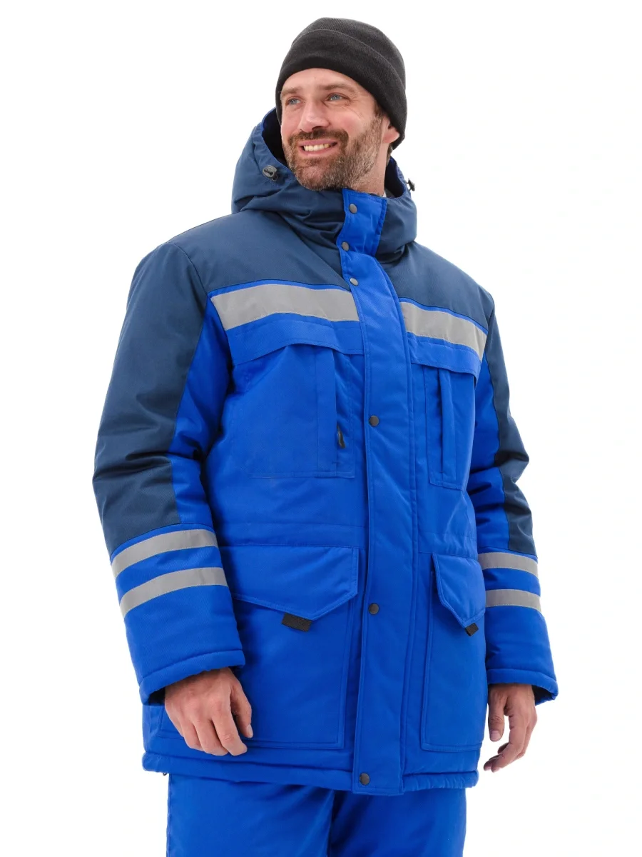 Костюм зимний "ЗИМНИК" куртка/брюки, цвет: василек/т.синий - фото 1