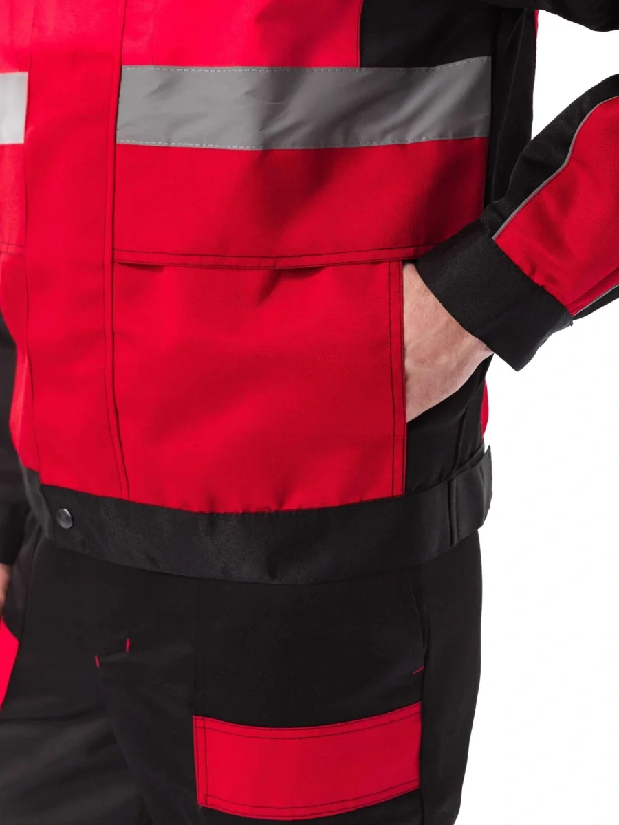 Костюм "РЕСПЕКТ" куртка/полукомб. цвет: КРАСНЫЙ/ЧЕРНЫЙ - фото 7