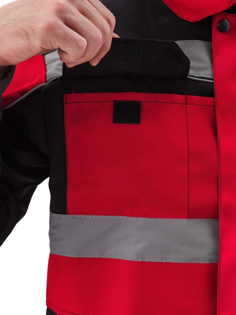 Костюм "РЕСПЕКТ" куртка/полукомб. цвет: КРАСНЫЙ/ЧЕРНЫЙ - фото 9