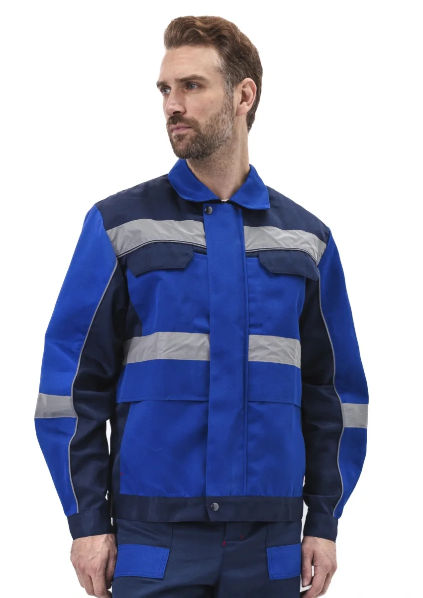 Костюм "РЕСПЕКТ" куртка/полукомб. цвет: ВАСИЛЕК/Т.СИНИЙ - фото 1