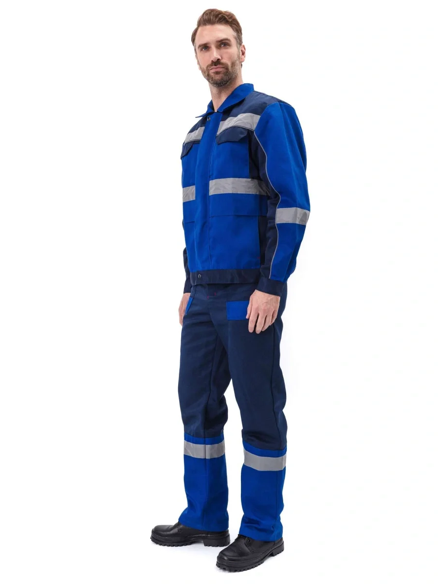 Костюм "РЕСПЕКТ" куртка/полукомб. цвет: ВАСИЛЕК/Т.СИНИЙ - фото 3