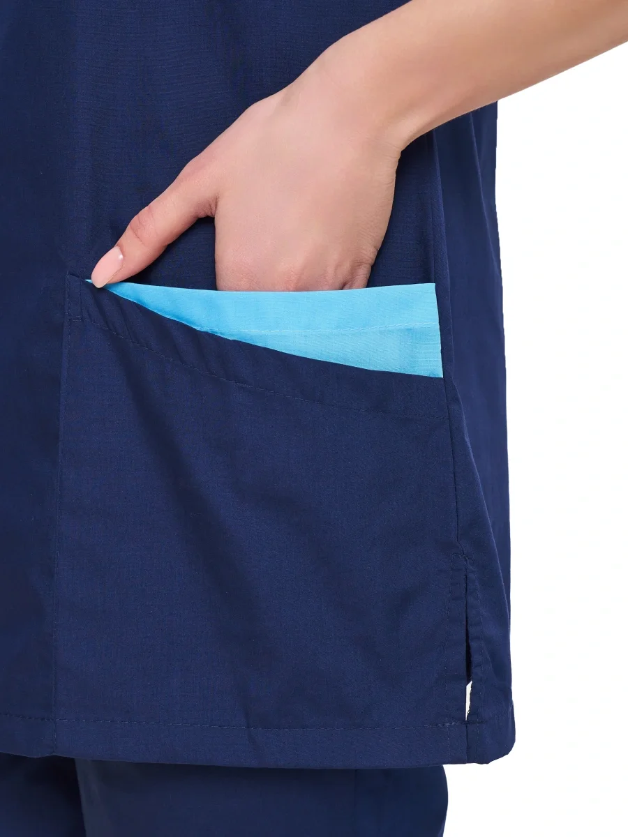 Костюм женский "Айрис" т-синий со св-голубым - фото 5