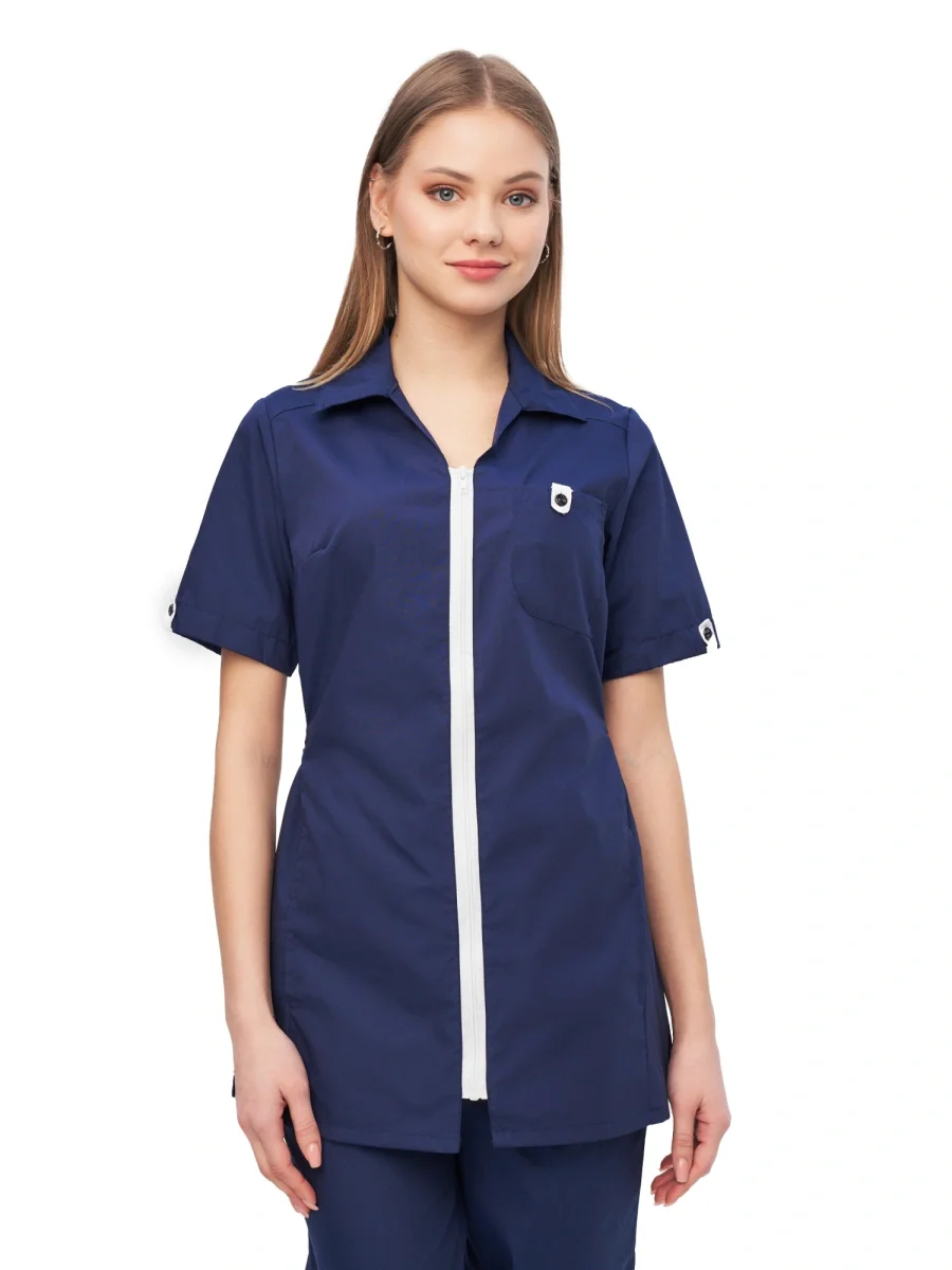 Костюм женский "Глория 2" т-синий с белым - фото 1