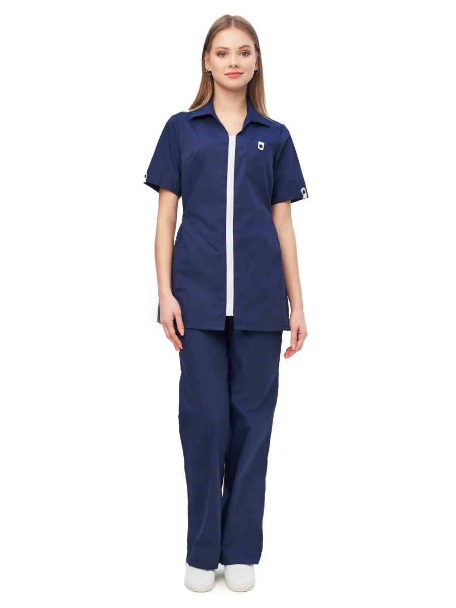 Костюм женский "Глория 2" т-синий с белым - фото 4