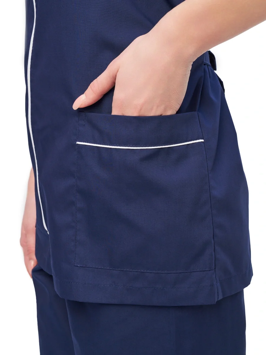 Костюм женский "Глория" т-синий с белым - фото 7