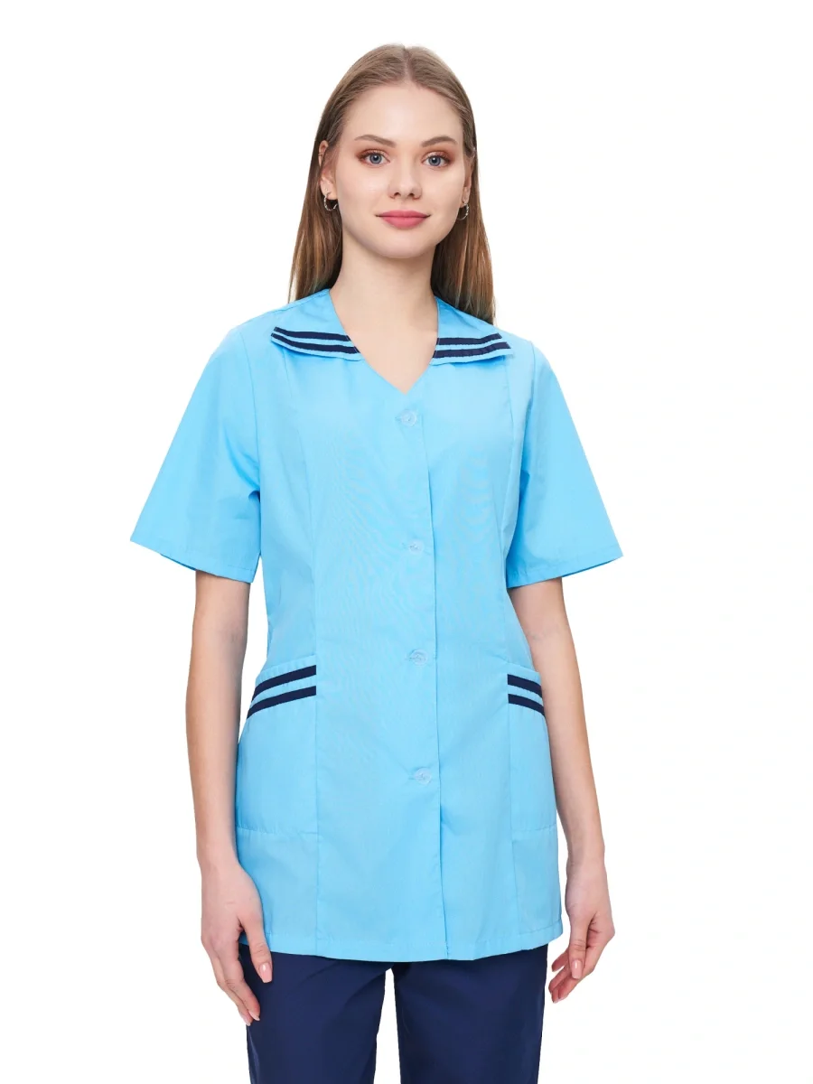 Костюм женский "Сфера" св-голубой с т-синим - фото 1