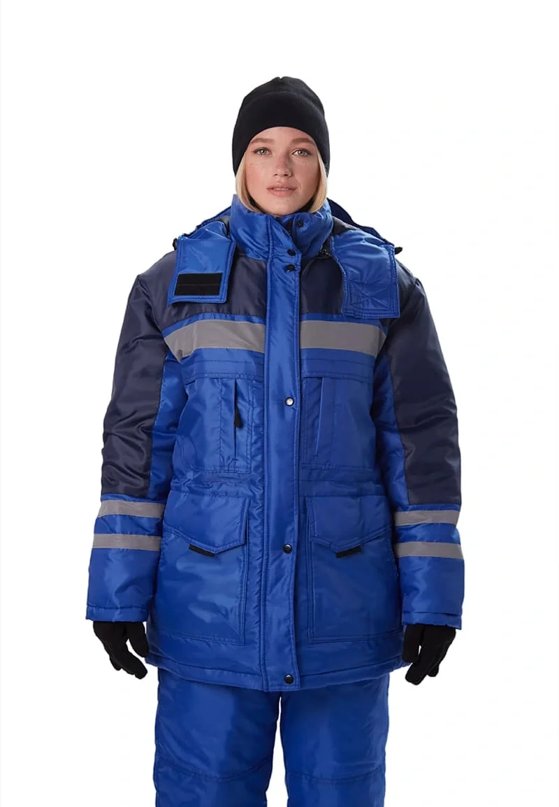 Костюм ЖЕНСКИЙ зимний "ЗИМНИК" куртка/полукомб. цвет: василек/т.синий - фото 1