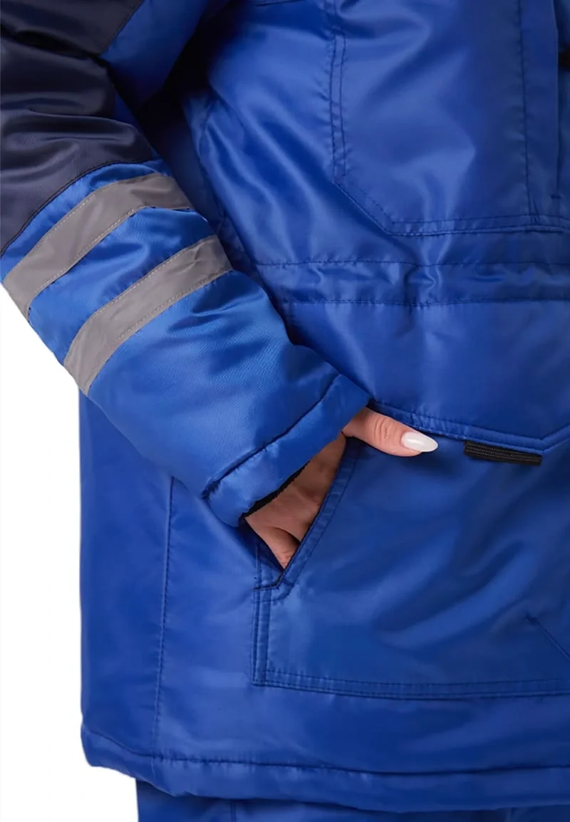 Костюм ЖЕНСКИЙ зимний "ЗИМНИК" куртка/полукомб. цвет: василек/т.синий - фото 8